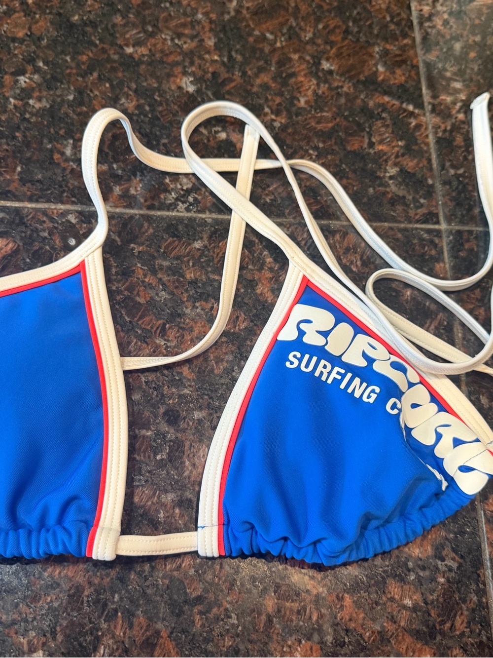 RIP CURL Y2K Surf Puff puff sliding triangle bikini top royal blue triangle SZ S - Picture 7 of 11
